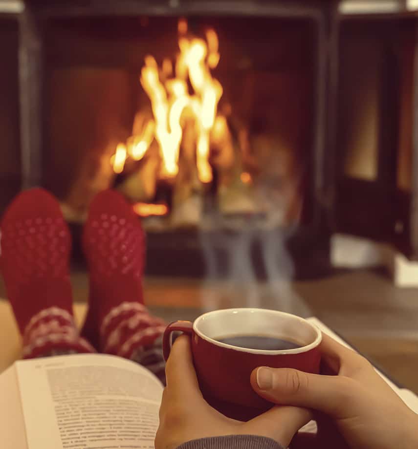 Fireside Chat with hot drink