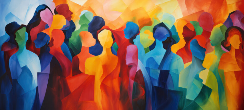 Colorful abstract of people